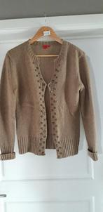 Camel-beige cardigan Jeff maat 3, Gedragen, Beige, Maat 38/40 (M), Ophalen of Verzenden