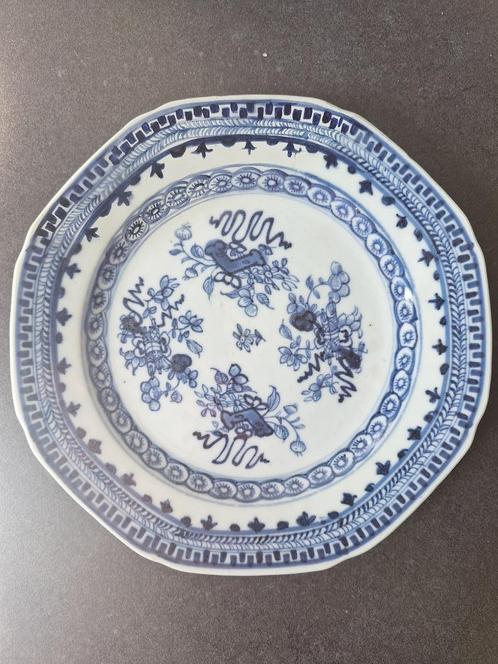 Chinees underglaze blue porseleinen bordje 18e eeuw, Antiek en Kunst, Antiek | Porselein, Ophalen of Verzenden