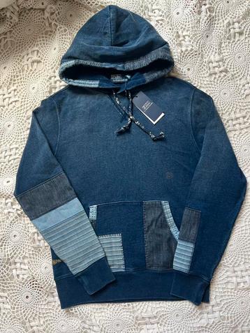Polo Ralph Lauren Indigo French Terry Patchwork Hoodie XS beschikbaar voor biedingen
