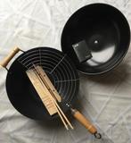 Wokpan met deksel en toebehoren, Ophalen, Zo goed als nieuw, Overige materialen, Wok