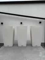 3 witte hoge bloembakken Lechuza, Ophalen, Zo goed als nieuw, Kunststof, Tuin