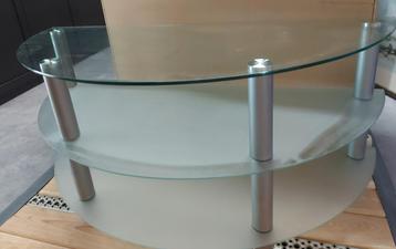 tv tafel in glas, Huis en Inrichting, Ophalen, 100 tot 150 cm, Minder dan 100 cm, 25 tot 50 cm