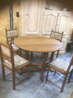 Tafel met 4 stoelen, Huis en Inrichting, Ophalen, Gebruikt, Retro,vintage,antiek, Rond