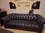 Canape chesterfield (bleu), Huis en Inrichting, Ophalen, Gebruikt, Chesterfield, Driepersoons