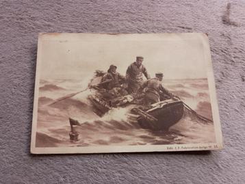 Oude postkaart vissers op zee, Envoi