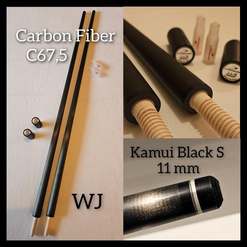 1x Carbon C67,5 top voor Longoni WJ / Kamui Black S - 11mm, Sport en Fitness, Biljarten en Poolen, Nieuw, Keu of Ballen, Verzenden