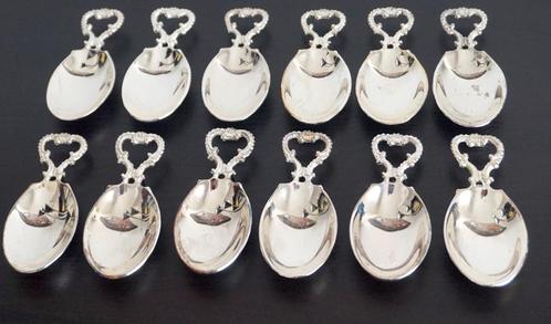 12 verzilverde presentatielepels, Antiek en Kunst, Antiek | Zilver en Goud, Zilver, Ophalen of Verzenden