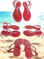 Teenslippers rood met strass steentjes 37, Slippers, Verzenden, Nieuw, Rood