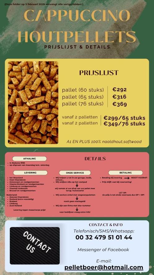 houtpellets pellets Cappucciono EN PLUS A1, Tuin en Terras, Brandhout, Ophalen of Verzenden