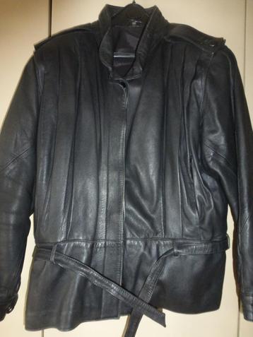 Veste en cuir souple ,noir, pour femme T : 40