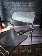 Set van 3 Sultana” Stackable Chairs, by Arrben Italy, ca80s, Huis en Inrichting, Ophalen, Gebruikt, Metaal, Vintage Italian modern Design