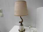 Lampe de table vintage en verre en laiton carpe, Antiquités & Art, Enlèvement ou Envoi