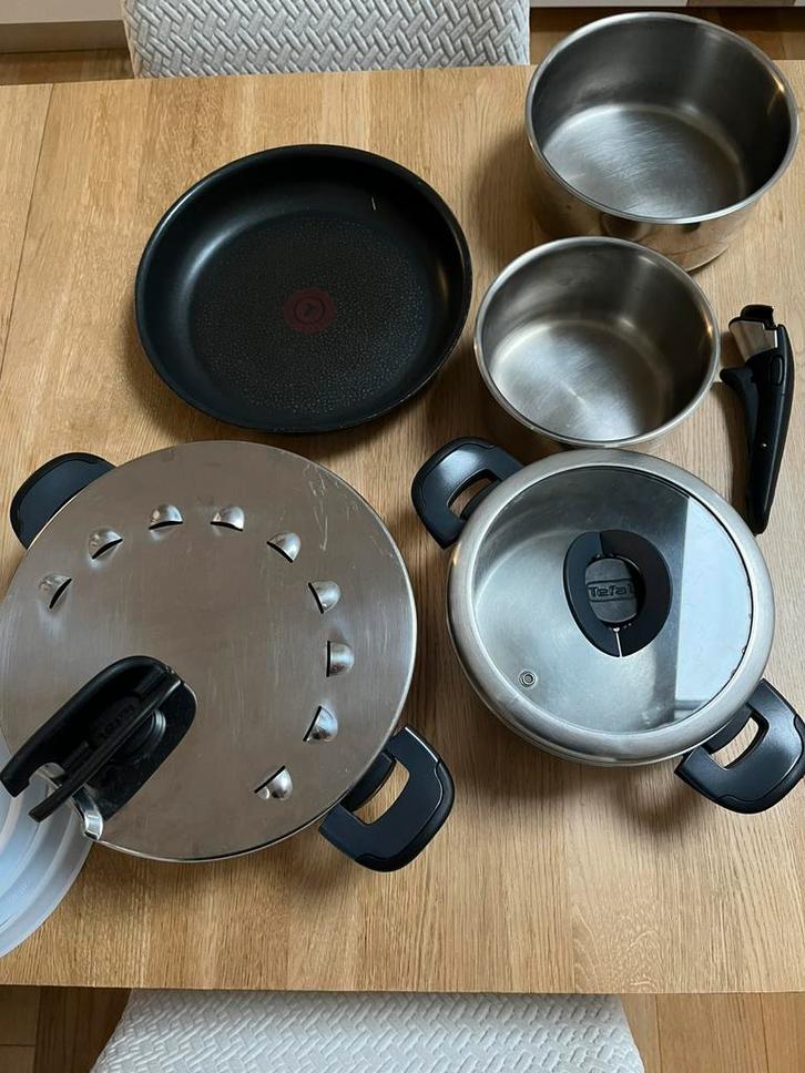 Batterie de cuisine Ingenio Tefal, Maison & Meubles, Cuisine | Casseroles & Poêles, Comme neuf, Inox, Plaques à induction, Enlèvement