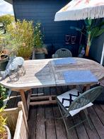 table de jardin teck, Tuin en Terras, Ophalen, Gebruikt, Ovaal