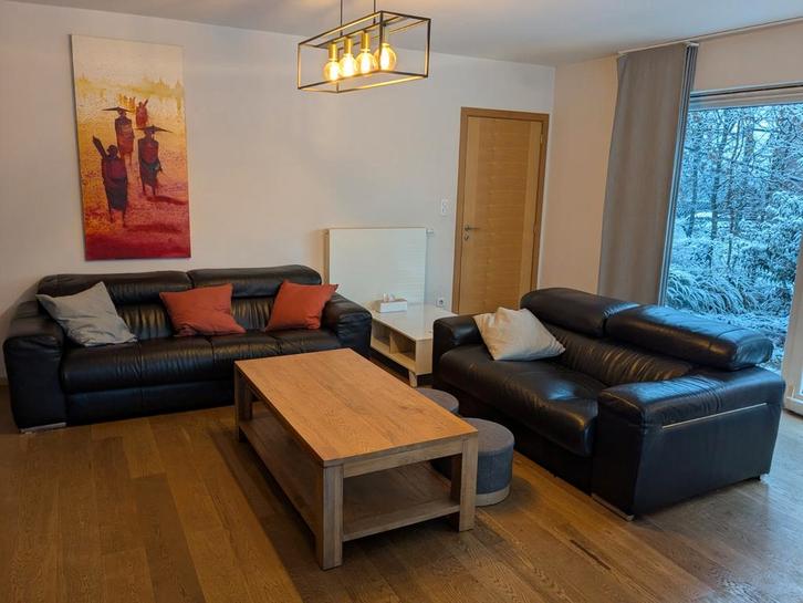 2 Canapés cuir (3+2), Maison & Meubles, Canapés | Salons, Cuir, Enlèvement