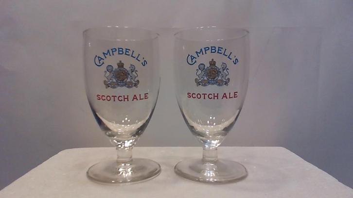 2 bierglazen Campbells Scotch ALE, Verzamelen, Biermerken, Zo goed als nieuw, Glas of Glazen, Ophalen of Verzenden