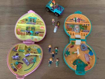 2 vintage polly pocket bleubird + auto beschikbaar voor biedingen