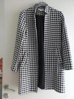 H&M : zomerse mantel langere jas pied de poule zwart  40, Maat 42/44 (L), H&M, Ophalen of Verzenden, Wit