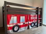 Hoogslaper thema brandweer, Ophalen, 90 cm, Eenpersoons, Bruin