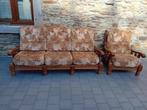 Divan et fauteuil, Ophalen, Gebruikt, Driepersoons, Hout