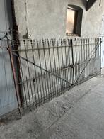 Authentiek vol smeedijzeren dubbel hekken of poort 3m45, Enlèvement, Utilisé, Fer, Porte du jardin