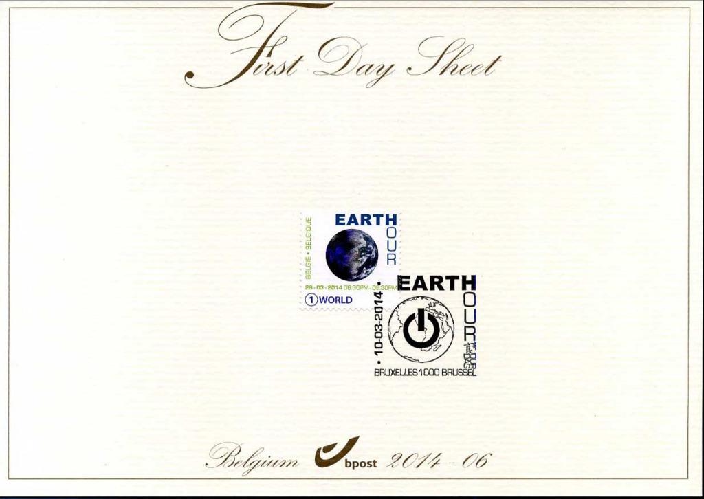 Année 2014 : FDS 2014-06 - 4405 - Earth Hour 2014, Enlèvement ou Envoi
