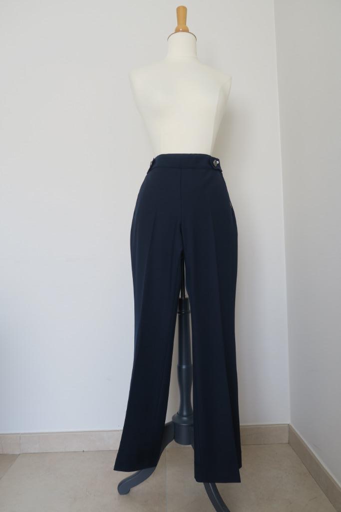 Blauwe pantalon Xandres - M 34, Kleding | Dames, Broeken en Pantalons, Zo goed als nieuw, Maat 34 (XS) of kleiner, Blauw, Lang