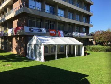 Dakzeil partytent PVC 3x10mtr grijs wit beschikbaar voor biedingen