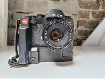 Leica r3 mot electronic + 50mm summicron en motorwinder beschikbaar voor biedingen