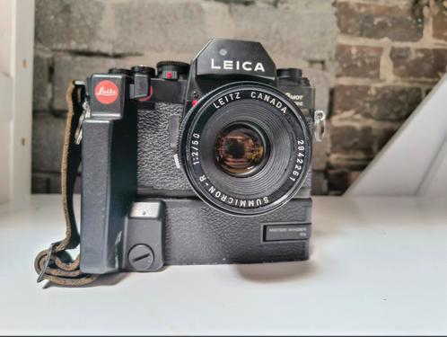 Leica r3 mot electronic + 50mm summicron en motorwinder, Audio, Tv en Foto, Fotocamera's Analoog, Zo goed als nieuw, Leica, Ophalen