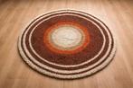 Tapis rond vintage année 70, Enlèvement ou Envoi, Comme neuf, Beige, Rond