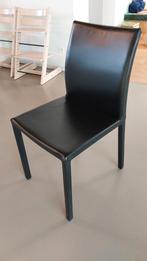 Zwart lederen 8 stuks, goede staat, zitten zeer comfortabel, Vijf, Zes of meer stoelen, Modern, Gebruikt, Leer