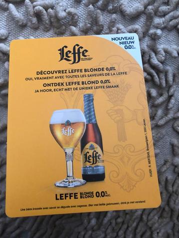 Panneau publicitaire de table Leffe Blond 0.0% 12x9cm, Enlèvement ou Envoi, Leffe