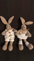Déco Pâques 2 lapins (bras et oreilles pliables) H 30 cm, Comme neuf