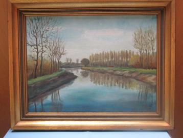 Peinture « La Senne depuis le pont de Hombeek » L. Boschmans