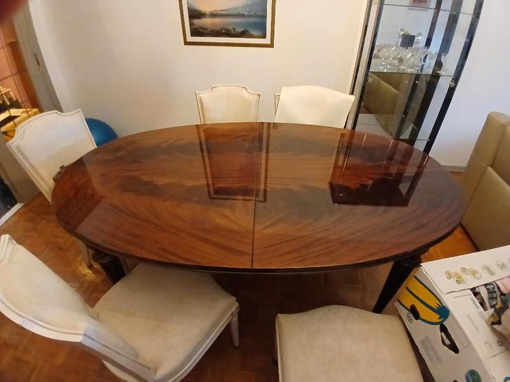 Table + 6 chaises, Maison & Meubles, Tables | Tables à manger, Utilisé, 100 à 150 cm, 150 à 200 cm, Cinq personnes ou plus, Ovale