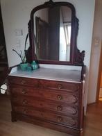 Commode vasque ancienne en noyer avec dessus en marbre, Enlèvement