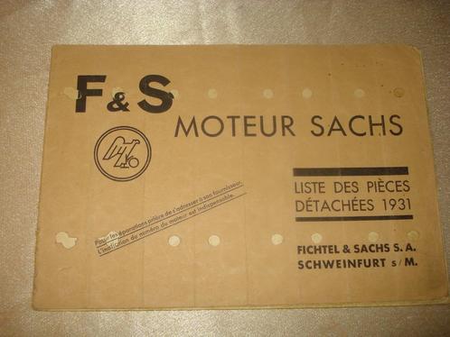 Fichtel & Sachs Moteur Sachs Liste des Pièces Détachées 1931, Motos, Modes d'emploi & Notices d'utilisation, Autres marques