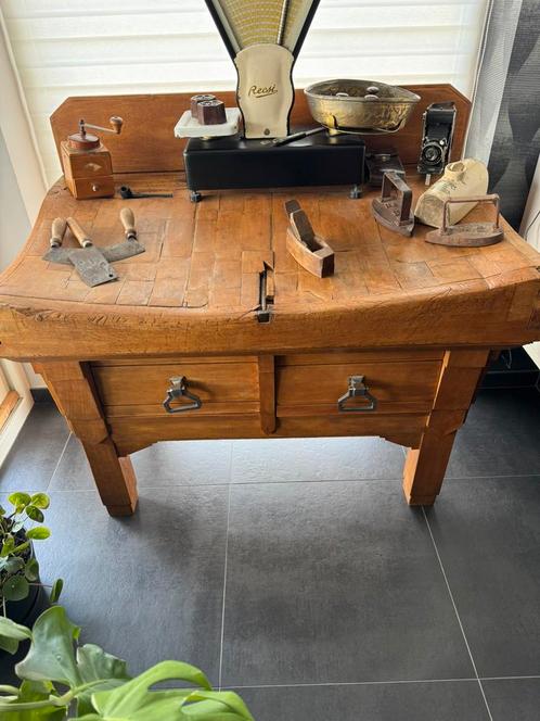 Massief houten kapblok slagerij, Antiek en Kunst, Antiek | Meubels | Kasten, Ophalen