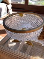 Kristallen coupe met bronzen voetjes – vintage centerpiece, Antiek en Kunst, Ophalen