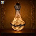 Vintage Louis XVI kroonluchter button empire glas en metaal, Antiek en Kunst, Ophalen of Verzenden