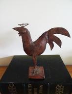 Superbe coq, fait main. Métal. Hauteur 24 cm, Animal, Utilisé, Enlèvement ou Envoi