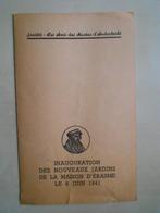 Inauguration des nouveaux jardins de la maison d'Érasme, Livres, Comme neuf, Dépliant, Enlèvement ou Envoi