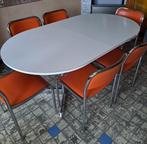 vintage eetkamerset, Comme neuf, Vintage, Enlèvement, 8 chaises ou plus