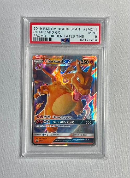 Charizard GX Hidden Fates Promo PSA 9, Hobby en Vrije tijd, Verzamelkaartspellen | Pokémon, Nieuw, Ophalen of Verzenden