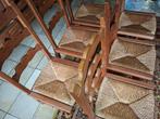 6 stoelen eetkamer met rieten zit, Huis en Inrichting, Ophalen, Gebruikt, Hout, Antiek
