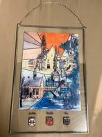 Glazen schilderij markante gebouwen in Herentals, Antiek en Kunst, Ophalen