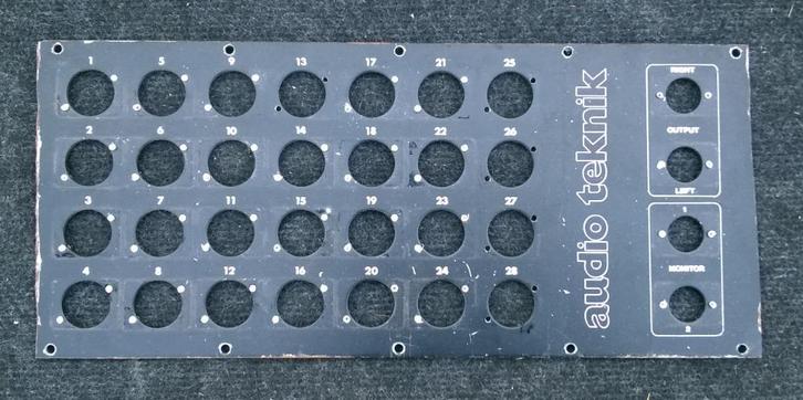 Connectorplaat met kast tbv multi-kabel, 28 in - 4 uit, Muziek en Instrumenten, Kabels en Stekkers, Gebruikt, Apparatuur, Ophalen of Verzenden