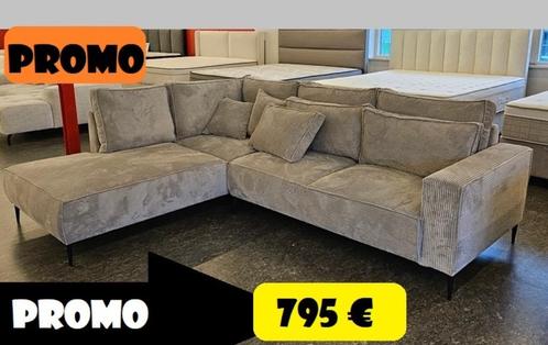 DK Hoeksalon in grijs stof 270/216cm PROMO + Gratis Levering, Huis en Inrichting, Zetels | Zetels, Nieuw, Stof, Ophalen of Verzenden