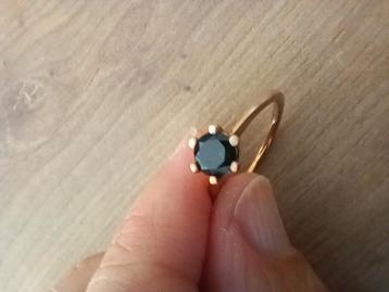 Gouden ring met toermalijn beschikbaar voor biedingen